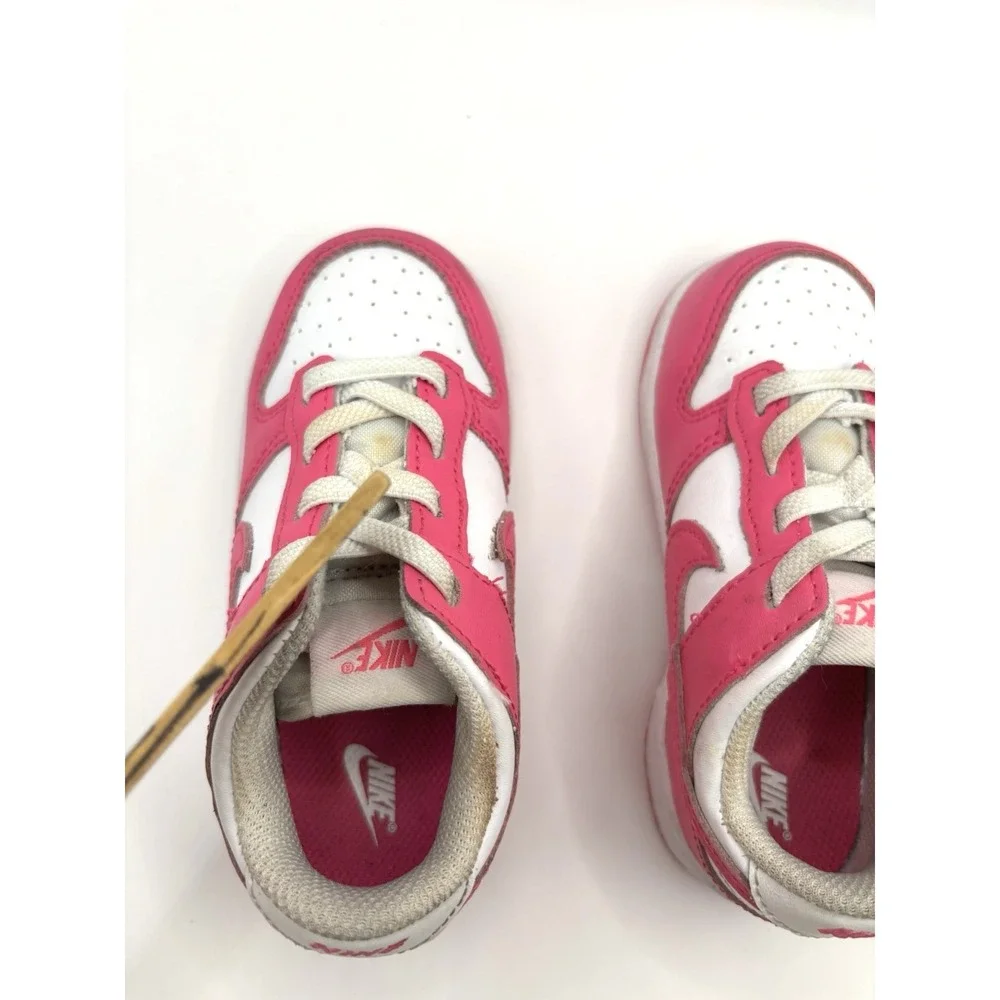 Nike Dunk Low size 8C Pink and White Toddlers Babys